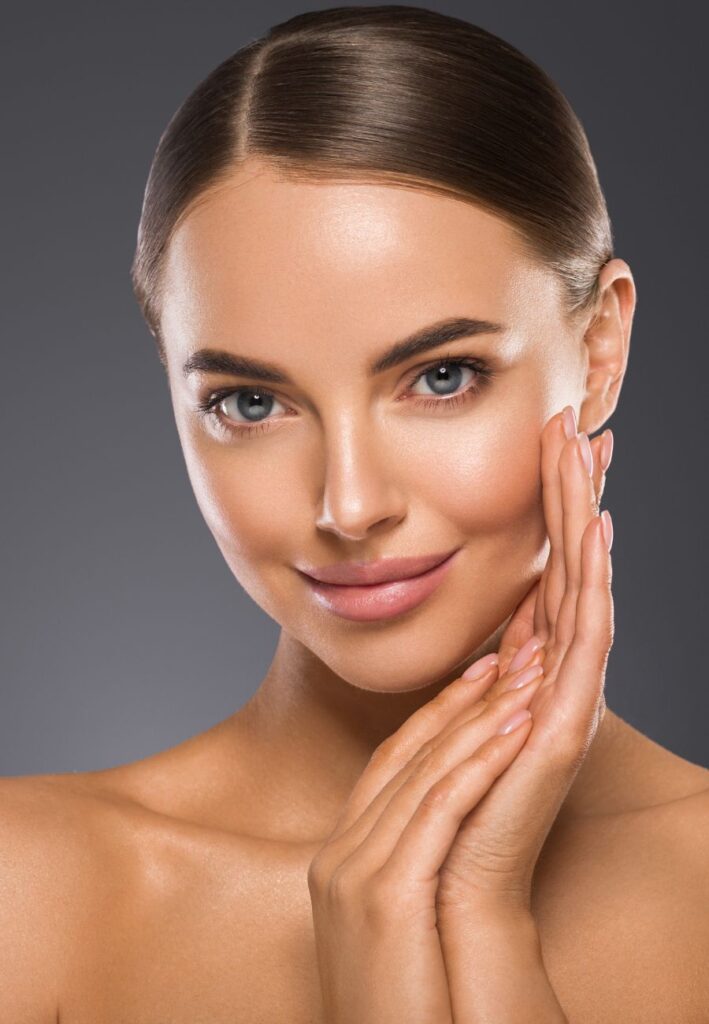 Healthy skin of a woman who gets biostimulants